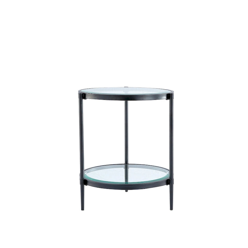 Tempered Glass Small Round End Table