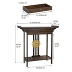 Bamboo Console Table Entryway Sofa Table Hallway Table with Drawer - 32x13x33