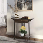 Bamboo Console Table Entryway Sofa Table Hallway Table with Drawer - 32x13x33