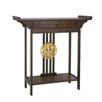 Bamboo Console Table Entryway Sofa Table Hallway Table with Drawer - 32x13x33