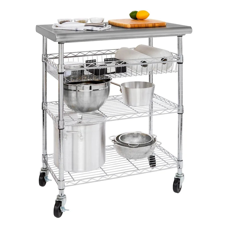 Stainless-Steel Utility Cart NSF, 30 W x 20 D x 36 H - N/A