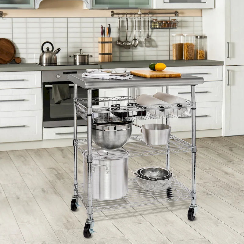 Stainless-Steel Utility Cart NSF, 30 W x 20 D x 36 H - N/A