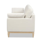 Velvet Sofa with Loose Pillow-Back and Wood Base - 75.5 Inch