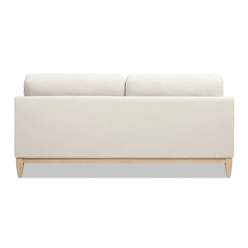 Velvet Sofa with Loose Pillow-Back and Wood Base - 75.5 Inch
