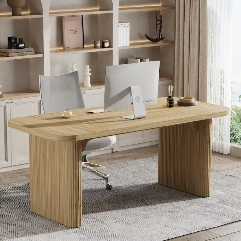 62.99 W Modern Executive Desk Simple Computer Desk with Engineered Wood Top and Legs