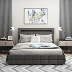 Queen Bed Frame with Drawers LED Bed Frame with USB Charging Station