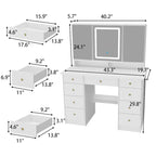 Spacious Vanity Desk with Mirrored Storage Cabinets - A Beauty Oasis