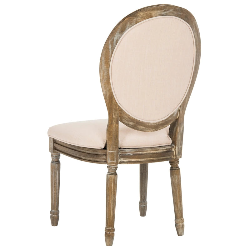 SAFAVIEH Eskarne Rustic Oak Tufted Oval Dining Chair (Set of 2) - 20 x 24 x 39 - 20Wx24Dx39H