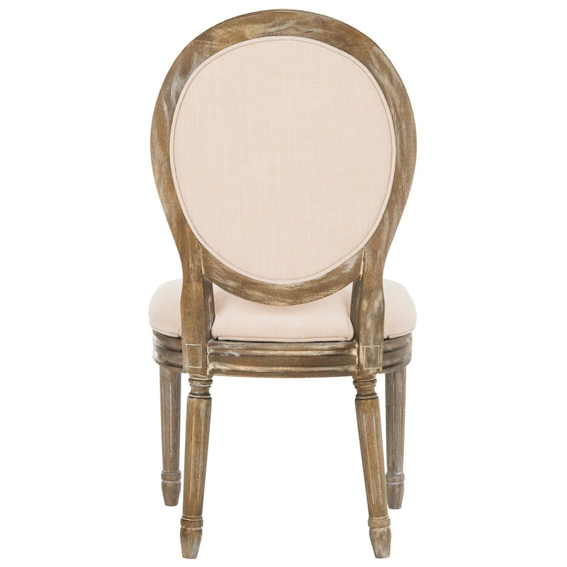 SAFAVIEH Eskarne Rustic Oak Tufted Oval Dining Chair (Set of 2) - 20 x 24 x 39 - 20Wx24Dx39H
