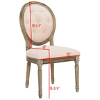 SAFAVIEH Eskarne Rustic Oak Tufted Oval Dining Chair (Set of 2) - 20 x 24 x 39 - 20Wx24Dx39H