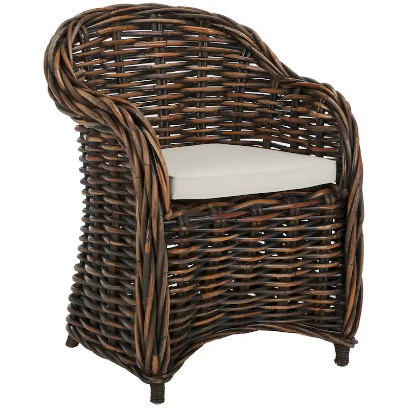 SAFAVIEH Styliani Natural Rattan Club Chair - 27.5 x 27.5 x 35.5 - 28Wx28Dx36H