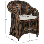 SAFAVIEH Styliani Natural Rattan Club Chair - 27.5 x 27.5 x 35.5 - 28Wx28Dx36H