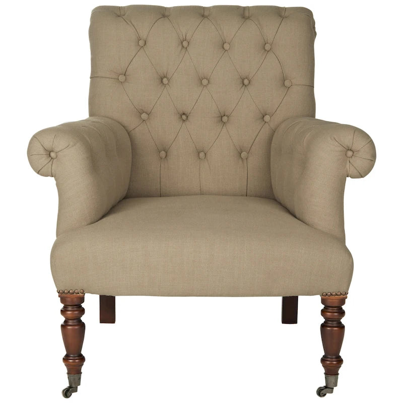 SAFAVIEH Shaina True Taupe Club Chair - 32.7 x 33.9 x 35.4 - 33Wx34Dx35H