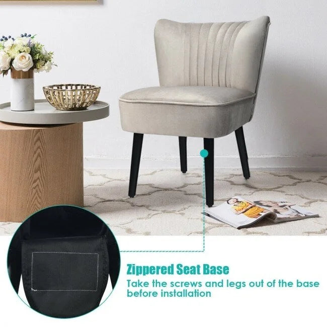 Set of 2 Armless Upholstered Leisure Accent Chair