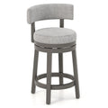 Swivel Bar Stool - Gray Upholstered - 27" or 31" Height