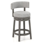 Swivel Bar Stool - Gray Upholstered - 27" or 31" Height