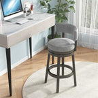 Swivel Bar Stool - Gray Upholstered - 27" or 31" Height