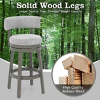 Swivel Bar Stool - Gray Upholstered - 27" or 31" Height