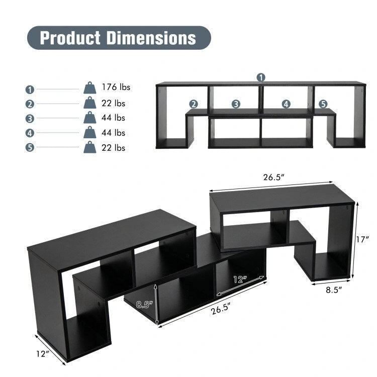 TV Stand - 3-Piece Modular - For TVs up to 65"