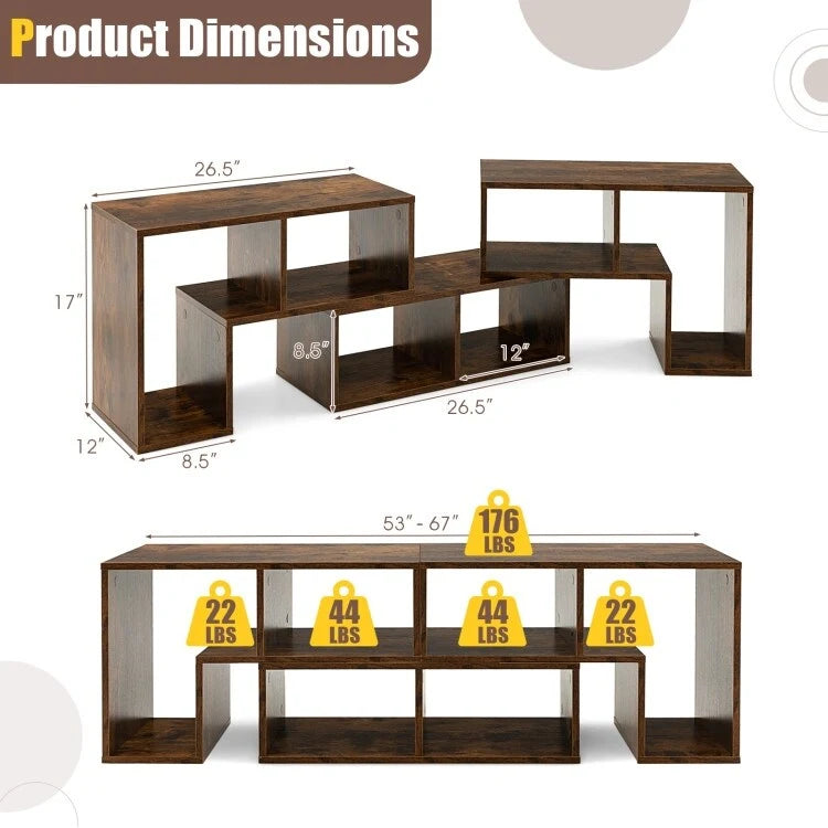 TV Stand - 3-Piece Modular - For TVs up to 65"