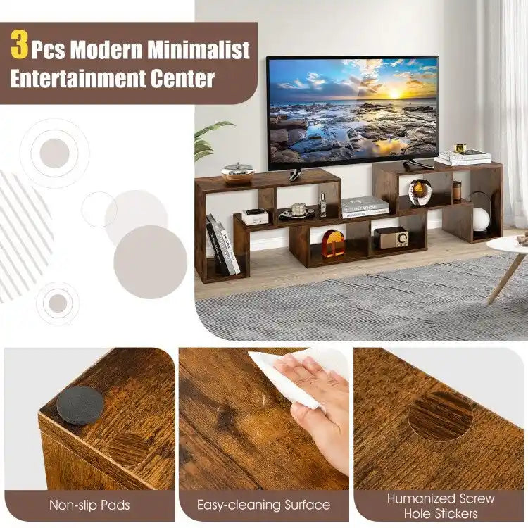 TV Stand - 3-Piece Modular - For TVs up to 65"