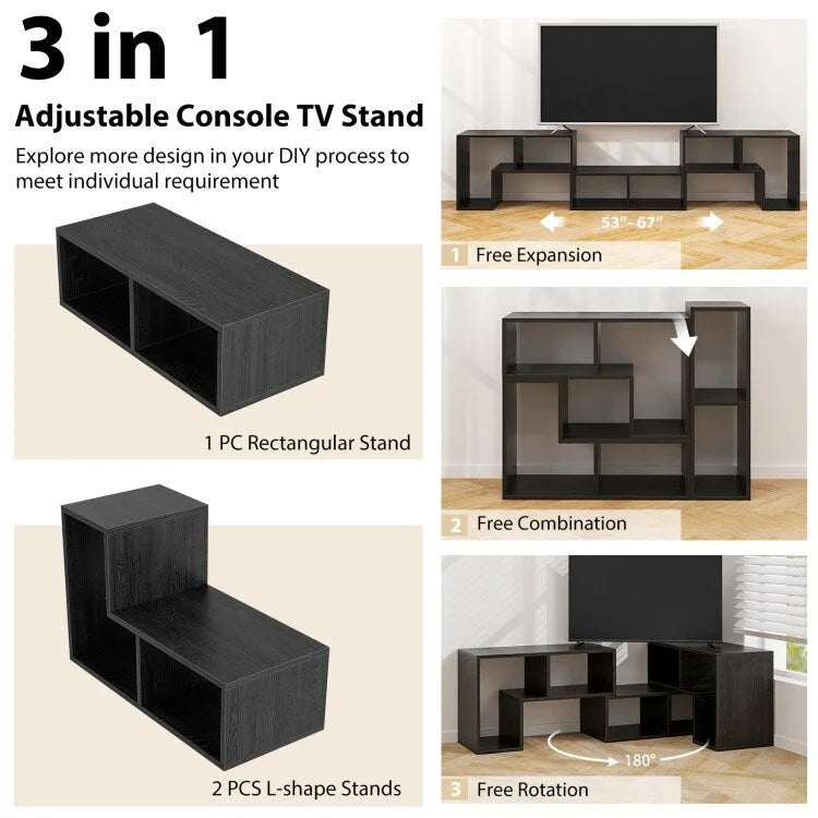 TV Stand - 3-Piece Modular - For TVs up to 65"
