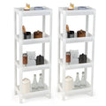 2 Packs 4-Tier Detachable Slim Storage Cart with Drainage Holes for Small Space-White - 14 x 9 x 39 (L x W x H)