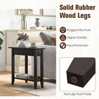 Gymax 2-Tier End Table Irregular Narrow Sofa Side Nightstand w/