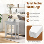 Gymax 2-Tier End Table Irregular Narrow Sofa Side Nightstand w/