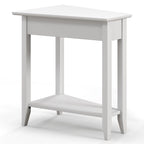 Gymax 2-Tier End Table Irregular Narrow Sofa Side Nightstand w/