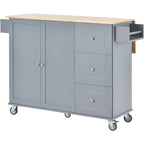 Multifunctional Kitchen Cart with Spice Rack and Adjustable Shelves