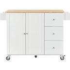 Multifunctional Kitchen Cart with Spice Rack and Adjustable Shelves
