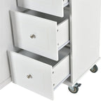 Multifunctional Kitchen Cart with Spice Rack and Adjustable Shelves