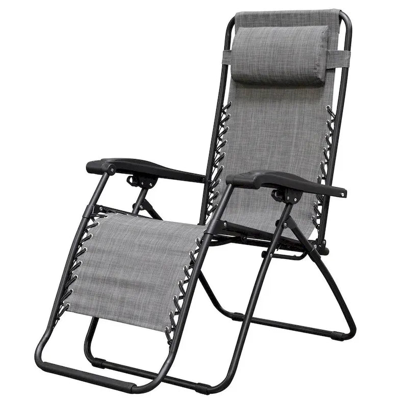 Infinity Zero Gravity Steel Frame Patio Deck Chair, Grey (Pair) - 22