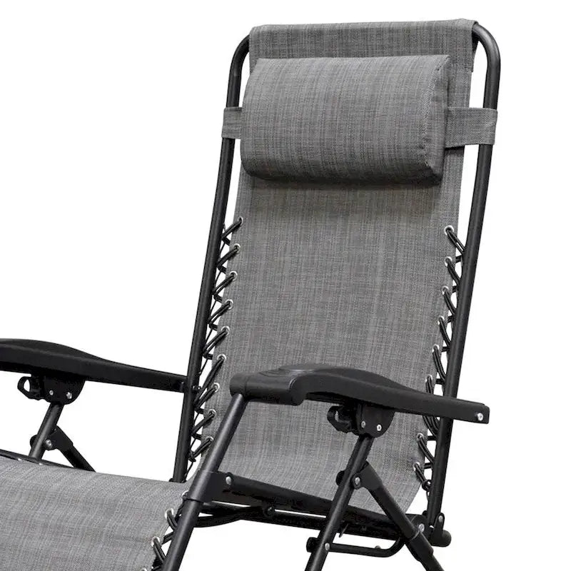 Infinity Zero Gravity Steel Frame Patio Deck Chair, Grey (Pair) - 22