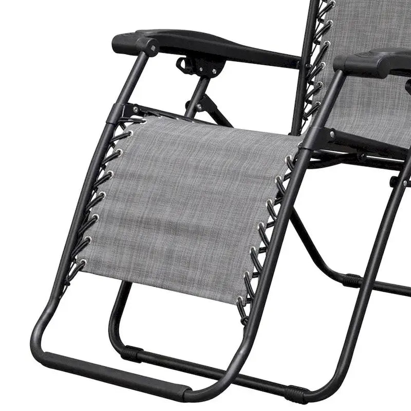 Infinity Zero Gravity Steel Frame Patio Deck Chair, Grey (Pair) - 22