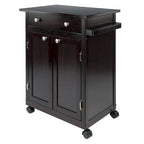 Savannah Utility Kitchen Cart, Espresso - 26.89 x 17.72 x 34.02 inches