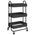 vidaXL Trolley 3-Tier Kitchen Trolley Kitchen Island Storage Utility Cart - 16.9 x 13.4 x 31.1