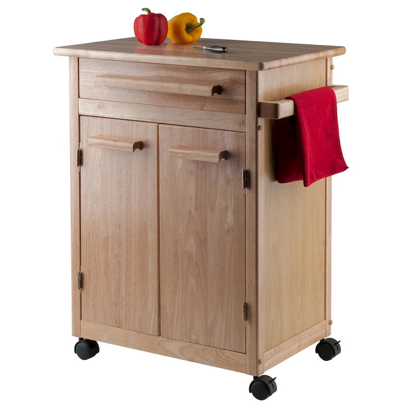 Hackett Kitchen Cart, Natural - 26.9 x 18.2 x 34.3 inches
