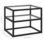 vidaXL Console Table Transparent 19.7x15.7x15.7 Tempered Glass - 19.7 x 15.7 x 15.7