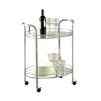 Loule Contemporary Serving Cart In Chrome Finish - 31 H x 26 W x 18 L Inches