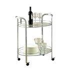 Loule Contemporary Serving Cart In Chrome Finish - 31 H x 26 W x 18 L Inches