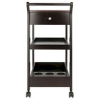 Jeston Entertainment Cart, Espresso - 18.03 x 26.77 x 37.24 inches