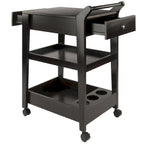 Jeston Entertainment Cart, Espresso - 18.03 x 26.77 x 37.24 inches