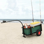 vidaXL Fishing Trolley Black Steel - 34.3 x 14.6 x 32.3