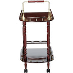 2-Tier Serving Cart, Brown - 31.25 H x 24.75 W x 15.75 L Inches