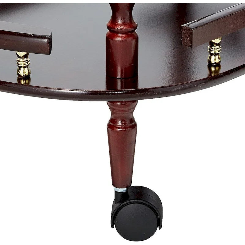 2-Tier Serving Cart, Brown - 31.25 H x 24.75 W x 15.75 L Inches