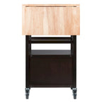 Bellini Drop Leaf Kitchen Cart, Coffee and Natural - 43.23 x 20.08 x 33.54 inches