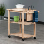 Mario Utility Kitchen Cart, Natural - 33.19 x 20.47 x 31.93 inches