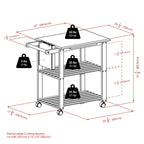 Mario Utility Kitchen Cart, Natural - 33.19 x 20.47 x 31.93 inches